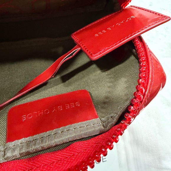 Excellent condition See By Chloe Glossy Red Clutch with dust bag - Picture 5 of 7